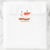 Family monogram Christmas Day|Snowman Quadratischer Aufkleber (Tasche)