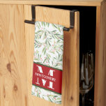 Family Monogram Christmas Holly Geschirrtuch<br><div class="desc">Ihr Vor- und Nachname personalisieren dieses Küchentuch mit Ästen,  Beeren und Grünmustern. Ideal für Ihre Wohngestaltung oder als Geschenk. PASSENDE Artikel in unserem Geschäft.</div>