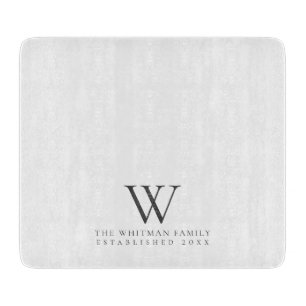 Family Monogram Elegant Kitchen Schneidebrett
