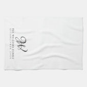Family Monogram Elegant Script Kitchen Geschirrtuch (Horizontal)