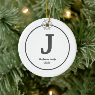 Family Monogram Real Anwesen Client Weihnachten Keramik Ornament