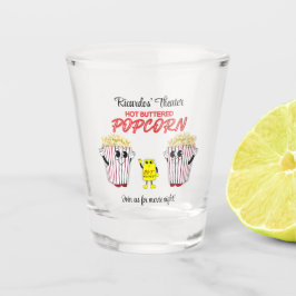 Family Movie Theater Fun Popcorn Mascots Schnapsglas