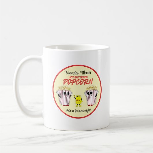 Family Movie Theater with Hot Buttered Popcorn Kaffeetasse (Links)