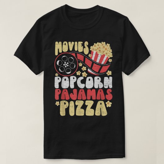 Family Movie Watching Night Popcorn T-Shirt (Design vorne)