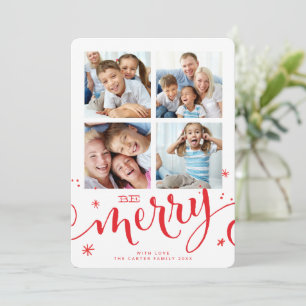 FAMILY MULTI 4 FOTO Moderne Kalligraphie fröhlich  Ankündigung