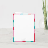 FAMILY MULTI FOTO Modernes Mindest-Ränder Rosa Feiertagskarte (Rückseite)