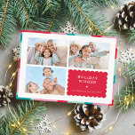 FAMILY MULTI FOTO Modernes niedliches Ränder Rosa Feiertagskarte<br><div class="desc">per kat massard >>> WWW.SIMPLYSWEETPAPERIE.COM<<< An elegant card design featuring quote that you can change yourself! White geometric border on the backside, giving you the opportunity to handwrite a personal message or place a full portrait photo. NOTE >> Kontaktieren Sie mich kat@simplysweetpaperie.com wenn Sie Hilfe benötigen, um Ihre Fotos perfekt...</div>