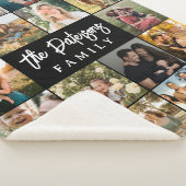 Family Name 18 Photo Collage Modern Elegant Black Sherpadecke (3/4)