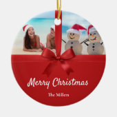 Family Name Beach Photo Christmas Ornament (Vorne)