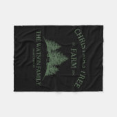 Family Name Christmas Tree Farm Retro  Fleecedecke (Vorderseite (Horizontal))