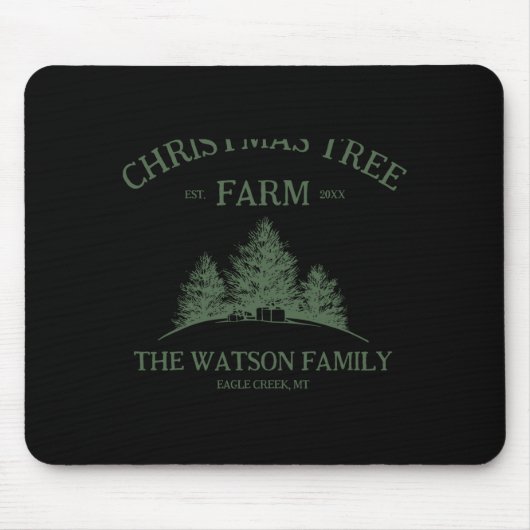Family Name Christmas Tree Farm Retro Mousepad (Vorne)