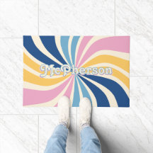 Family Name Colorful 70s Retro Sunburst