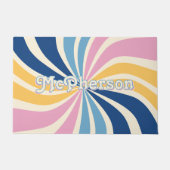Family Name Colorful 70s Retro Sunburst Fußmatte (Vorderseite)