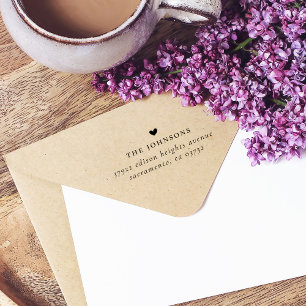 Family Name, Heart & Return Address Custom Gummistempel