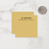 Family Name Modern Plain Professional Brass Yellow Mitteilungskarte (Vorderseite/Rückseite Beispiel)