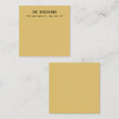 Family Name Modern Plain Professional Brass Yellow Mitteilungskarte (Vorne/Hinten)