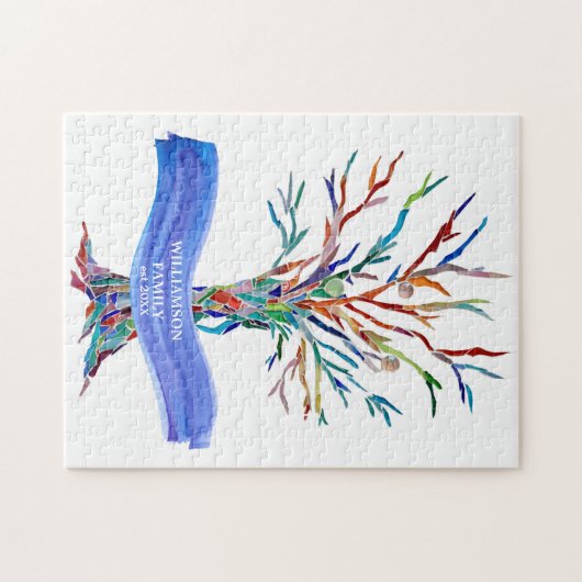 Family Name Modern Tree Puzzle (Horizontal)