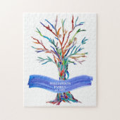 Family Name Modern Tree Puzzle (Vertikal)