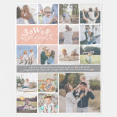 Family Name Monogram | 15 Photo Collage Fleecedecke (Vorderseite)