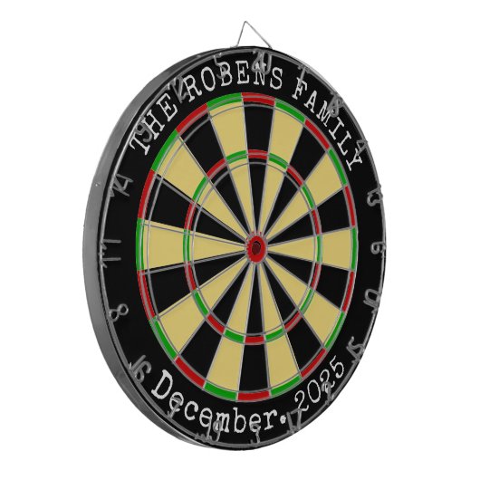 Family Name Personalized  Dartboard Dartscheibe (Vorderseite Links)