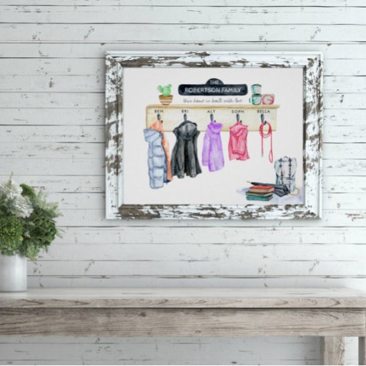 Family Name Personalized Mudroom Keepsake Print Poster