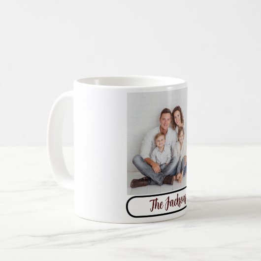 Family Name Photo Mug – Gift for Loved Ones Kaffeetasse (Vorderseite Links)