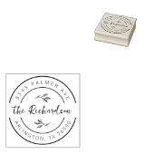 Family Name Return Address Botanical Round Logo Gummistempel (Stempel)