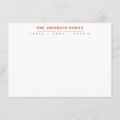 Family Name Script Candy Red Typography Font Mitteilungskarte (Vorderseite)