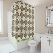 Family Name Spanish Tiles Flower Pattern Azulejos  Duschvorhang (Beispiel)