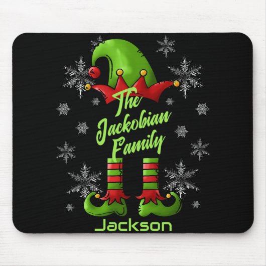 Family Name Year Reunion Matching Christmas Elf T Mousepad (Vorne)