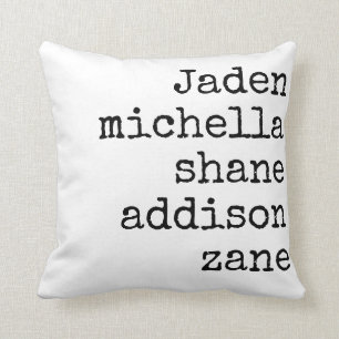 FAMILY NAMES MUTTER'S DAY PILLOW GIFT KISSEN