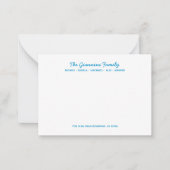 FAMILY NOTECARDS Cursive Namen Adresse OCEAN BLUE Mitteilungskarte (Vorderseite)