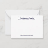FAMILY NOTECARDS Cursive Names Address NAVY BLUE Mitteilungskarte (Vorderseite)