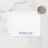 FAMILY NOTECARDS Stationery Cursive Names Blue Mitteilungskarte (Vorderseite/Rückseite Beispiel)