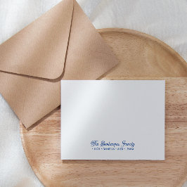 FAMILY NOTECARDS Stationery Cursive Names Blue Mitteilungskarte