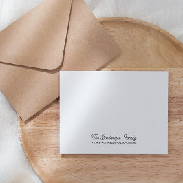 FAMILY NOTECARDS Stationery Cursive Names GRAY Mitteilungskarte