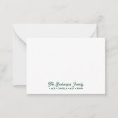 FAMILY NOTECARDS Stationery Cursive Names Green Mitteilungskarte (Vorderseite)