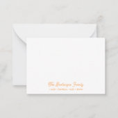 FAMILY NOTECARDS Stationery Cursive Names Orange Mitteilungskarte (Vorderseite)