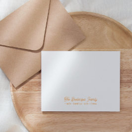 FAMILY NOTECARDS Stationery Cursive Names Orange Mitteilungskarte