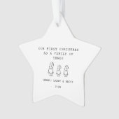 Family Of 3 Christmas Gonk Star Ornament (Vorderseite)