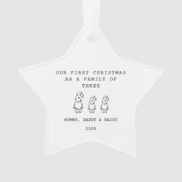 Family Of 3 Christmas Gonk Star Ornament