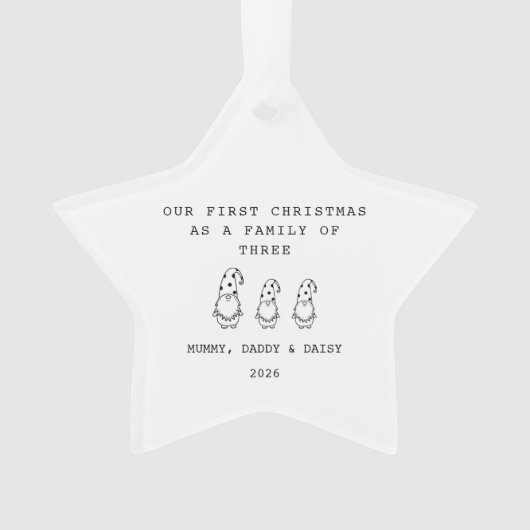 Family Of 3 Christmas Gonk Star Ornament (Vorderseite)