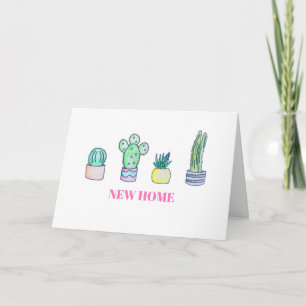 Family of Cactus's New Home Greeting Card Karte