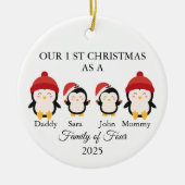 Family of Four Christmas, New Baby's First xmas Keramik Ornament (Vorne)