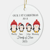 Family of Four Christmas, New Baby's First xmas Keramik Ornament (Links)