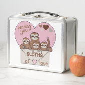  Family of Sloths with Envelope, Heart and Text Metall Brotdose (Beispiel)