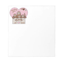 Family of Sloths with Envelope, Heart and Text Notizblock