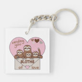 Family of Sloths with Envelope, Heart and Text Schlüsselanhänger (Rückseite)