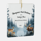 Family of Three First Christmas Forest Deer Moose Keramikornament (Rechts)