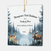 Family of Three First Christmas Forest Deer Moose Keramikornament (Links)